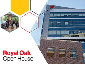 Exterior shot of the Royal Oak campus building.