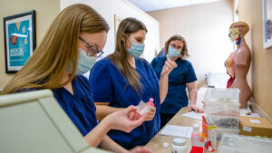 Baker Medical Assistant students, learning in the classroom.