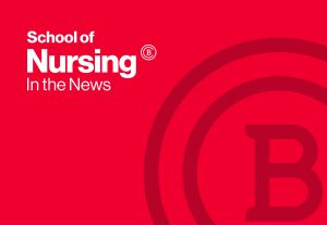 Graphic image reading School of Nursing in the News.
