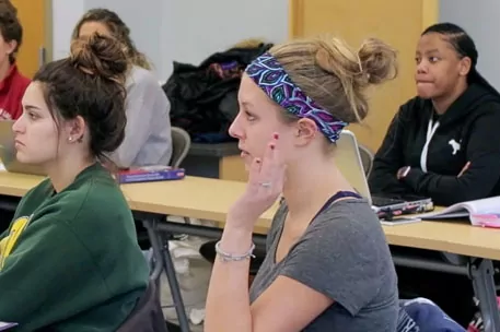 Students listen attentively during class