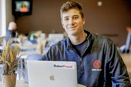 Student on computer