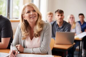 Adult Student In College Attending Class