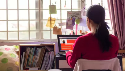 Woman at a computer